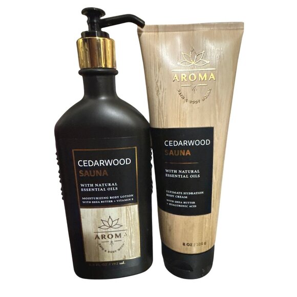 Cedarwood Sauna Body Lotion & Hydration Cream Set With Shea Butter‎ & Hyaluronic - Picture 1 of 1